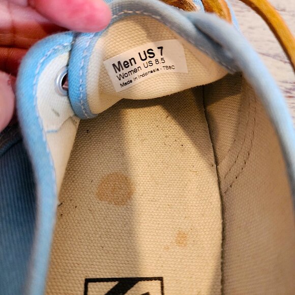 Robin Egg Blue 'Off the Wall" Vans Deck Shoes - New w/ Leather Laces - TB8C - Picture 7 of 8
